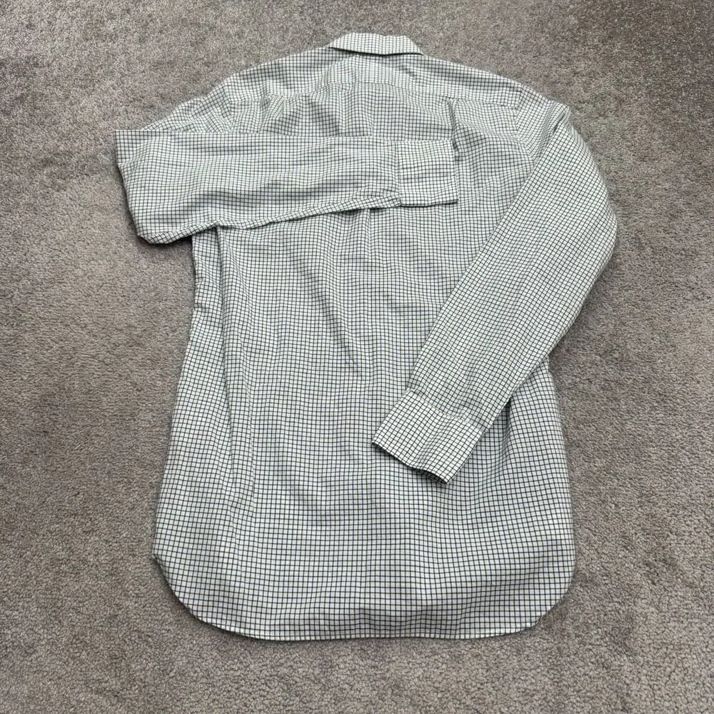 J.Crew Ludlow 120's 2 Ply Dress Shirt Mens XS Green Blue White Plaid Cotton Work
